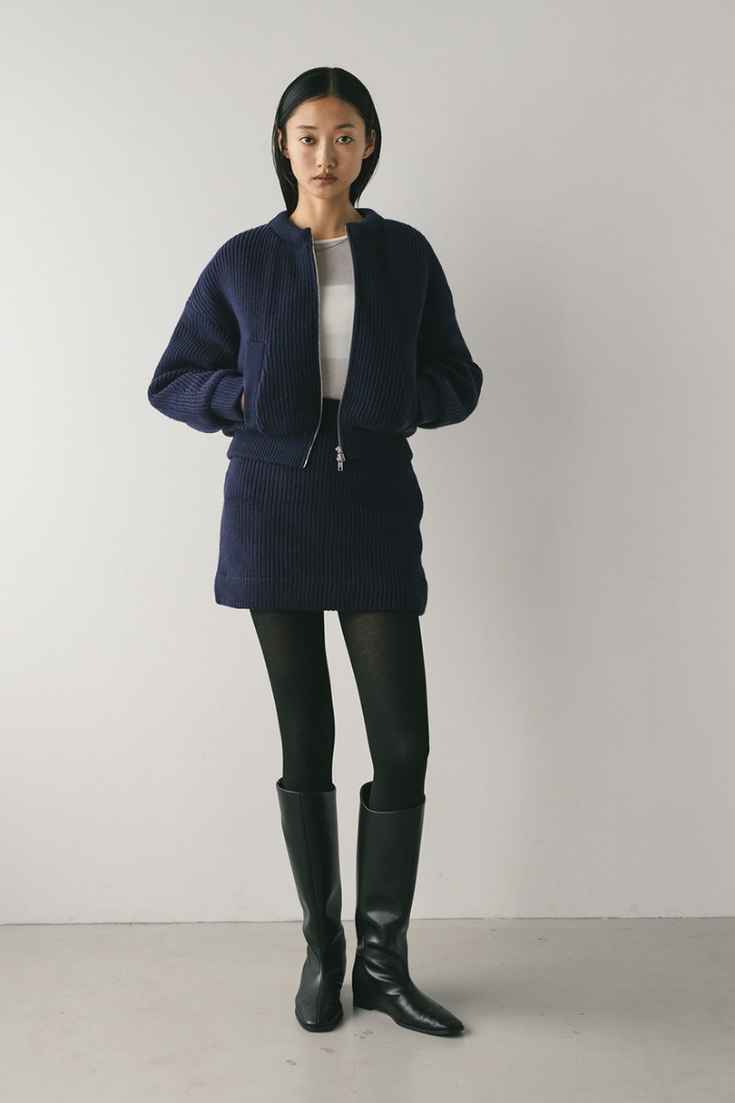 ニットパッファーミニスカート