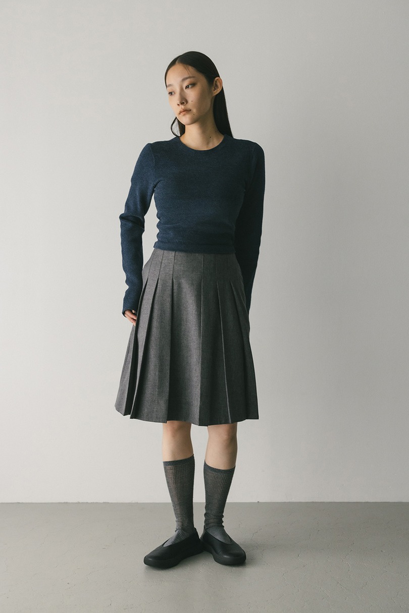 ニーレングスタックフレアスカート 詳細画像 GRY 2
