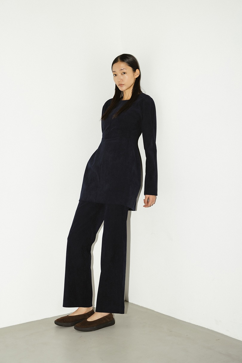 コーデュロイセミフレアパンツ 詳細画像 NVY 2