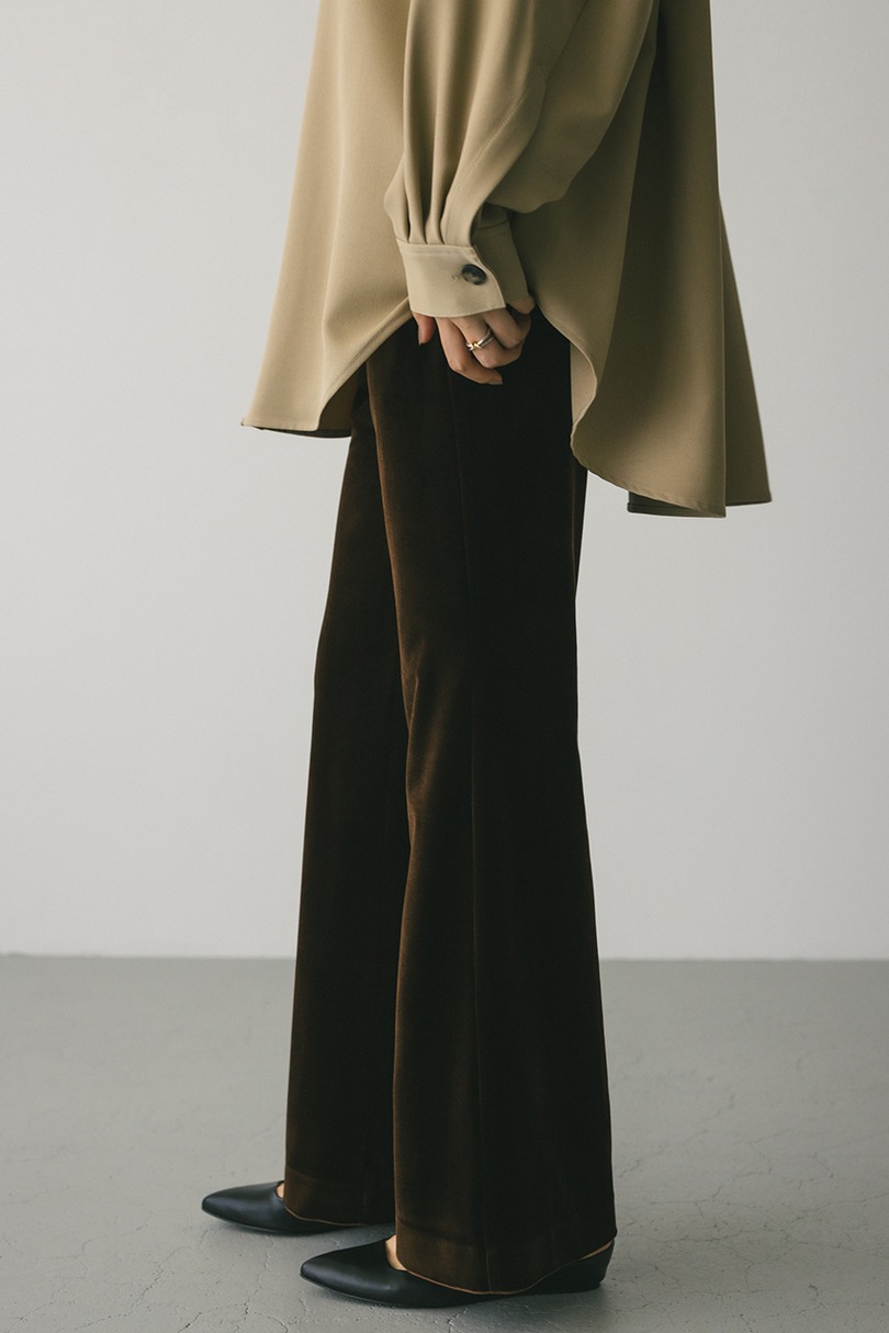 ベロアフレアパンツ 詳細画像 BRN 3
