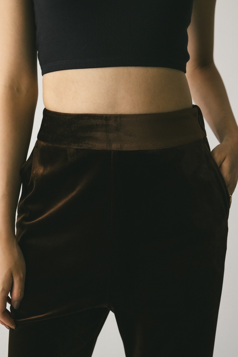 ベロアフレアパンツ 詳細画像 BRN 8