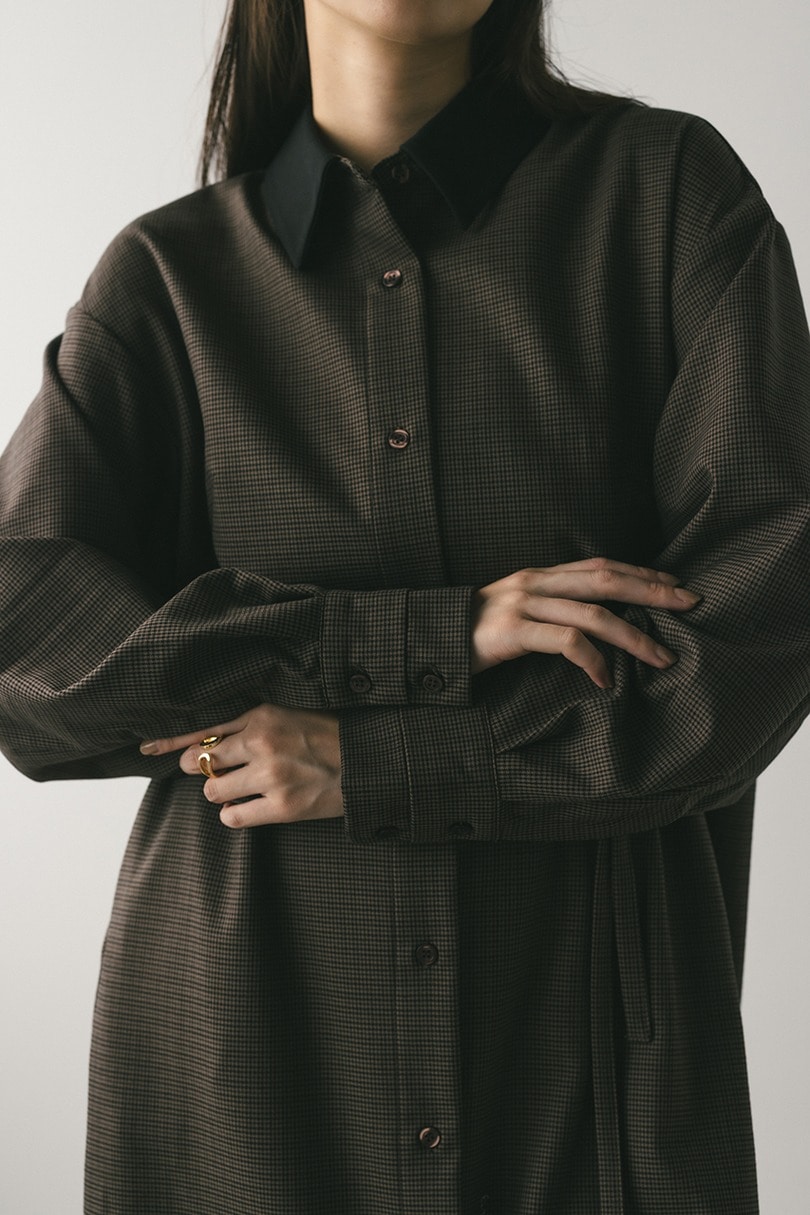 ミディシャツワンピース 詳細画像 柄BRN 12