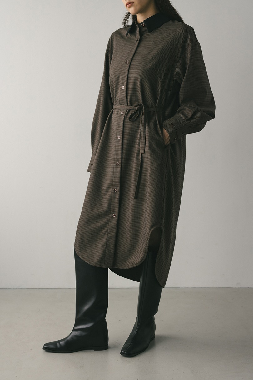 ミディシャツワンピース 詳細画像 柄BRN 2