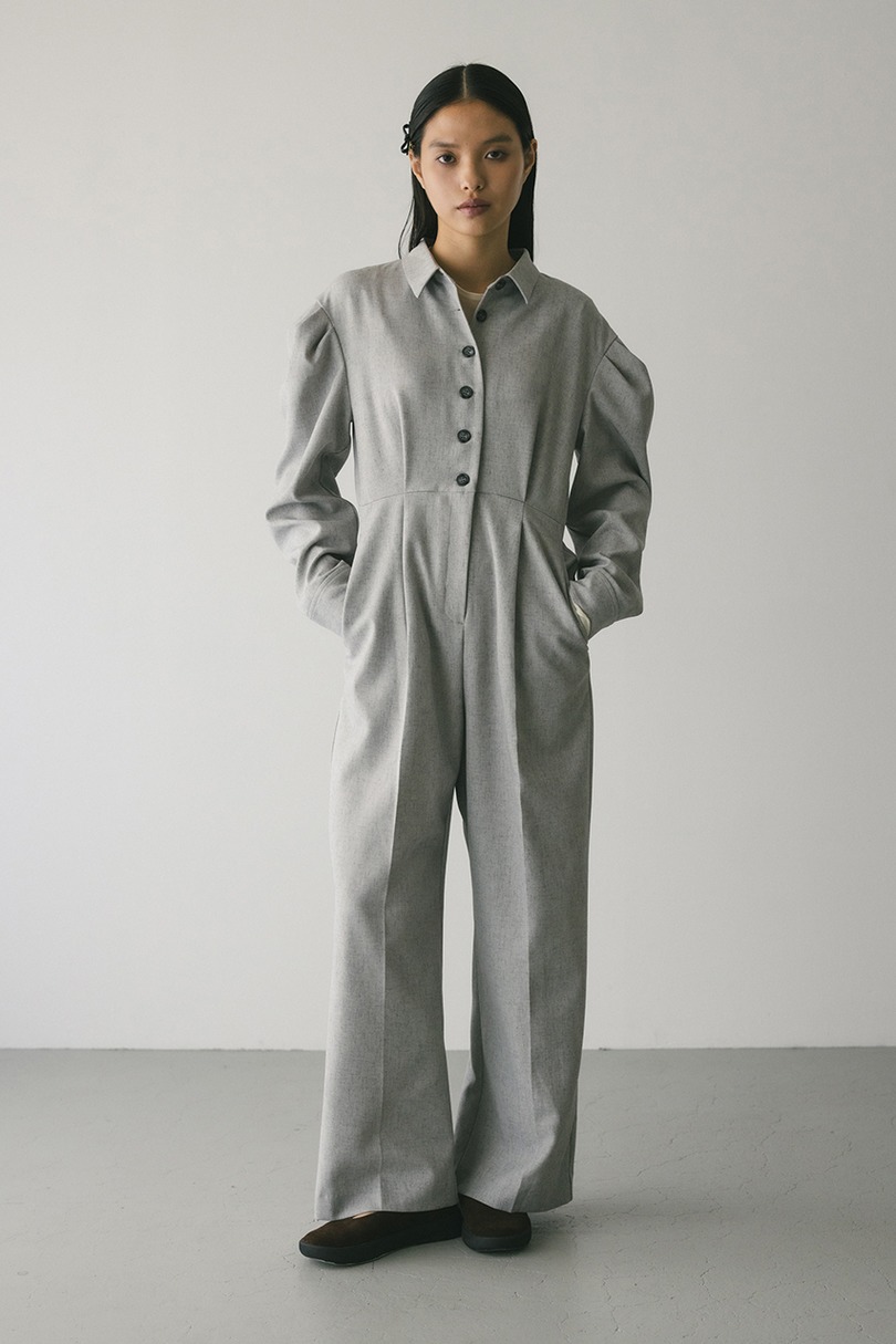 メランジショルダータックロンパース