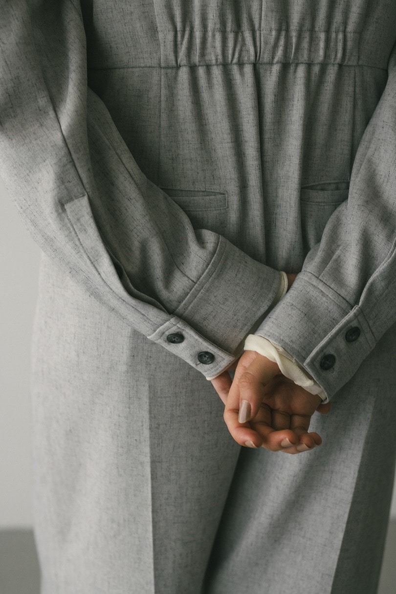 メランジショルダータックロンパース 詳細画像 L/GRY 10