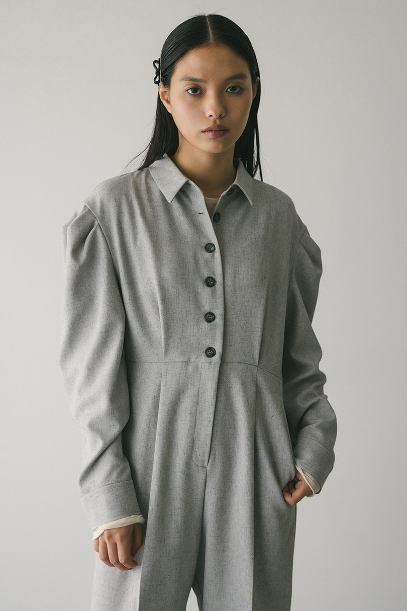 メランジショルダータックロンパース 詳細画像 L/GRY 3