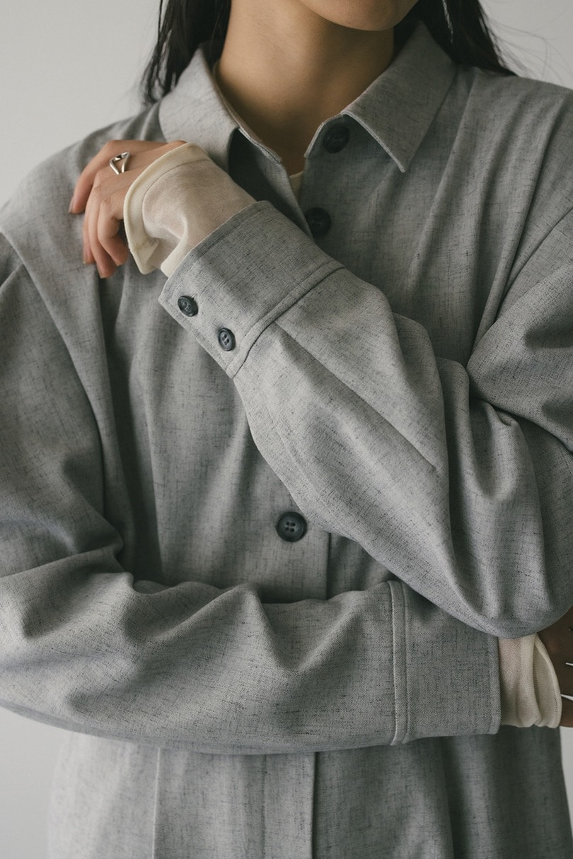 メランジショルダータックロンパース 詳細画像 L/GRY 4