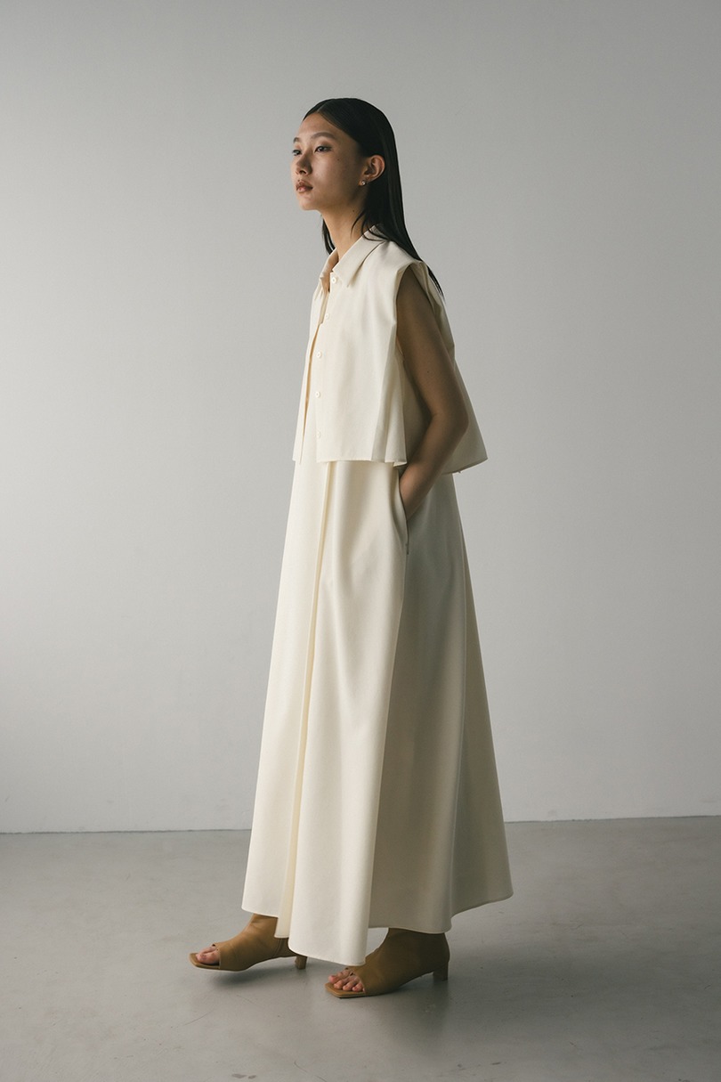 2ピースシャツレイヤードワンピース