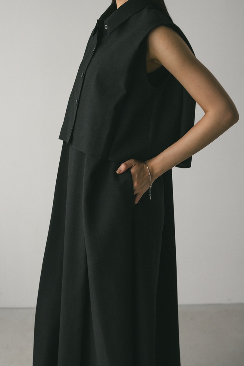 2ピースシャツレイヤードワンピース 詳細画像 BLK 13