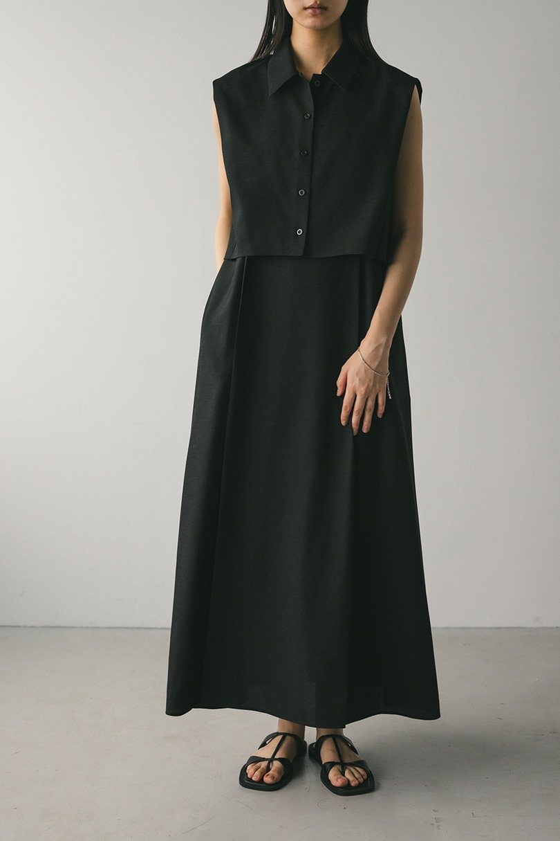 2ピースシャツレイヤードワンピース 詳細画像 BLK 9