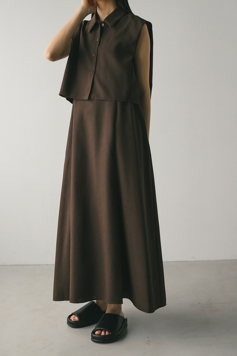 2ピースシャツレイヤードワンピース