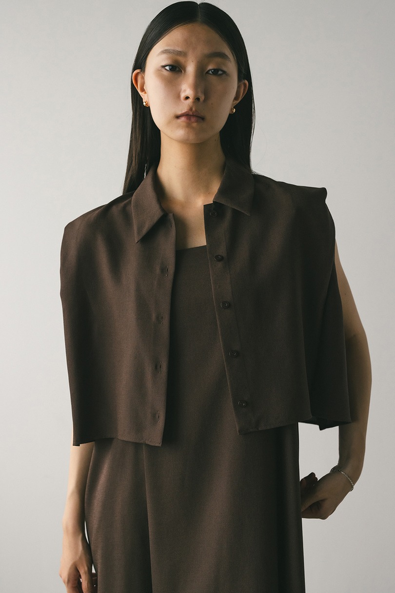 2ピースシャツレイヤードワンピース 詳細画像 BRN 10