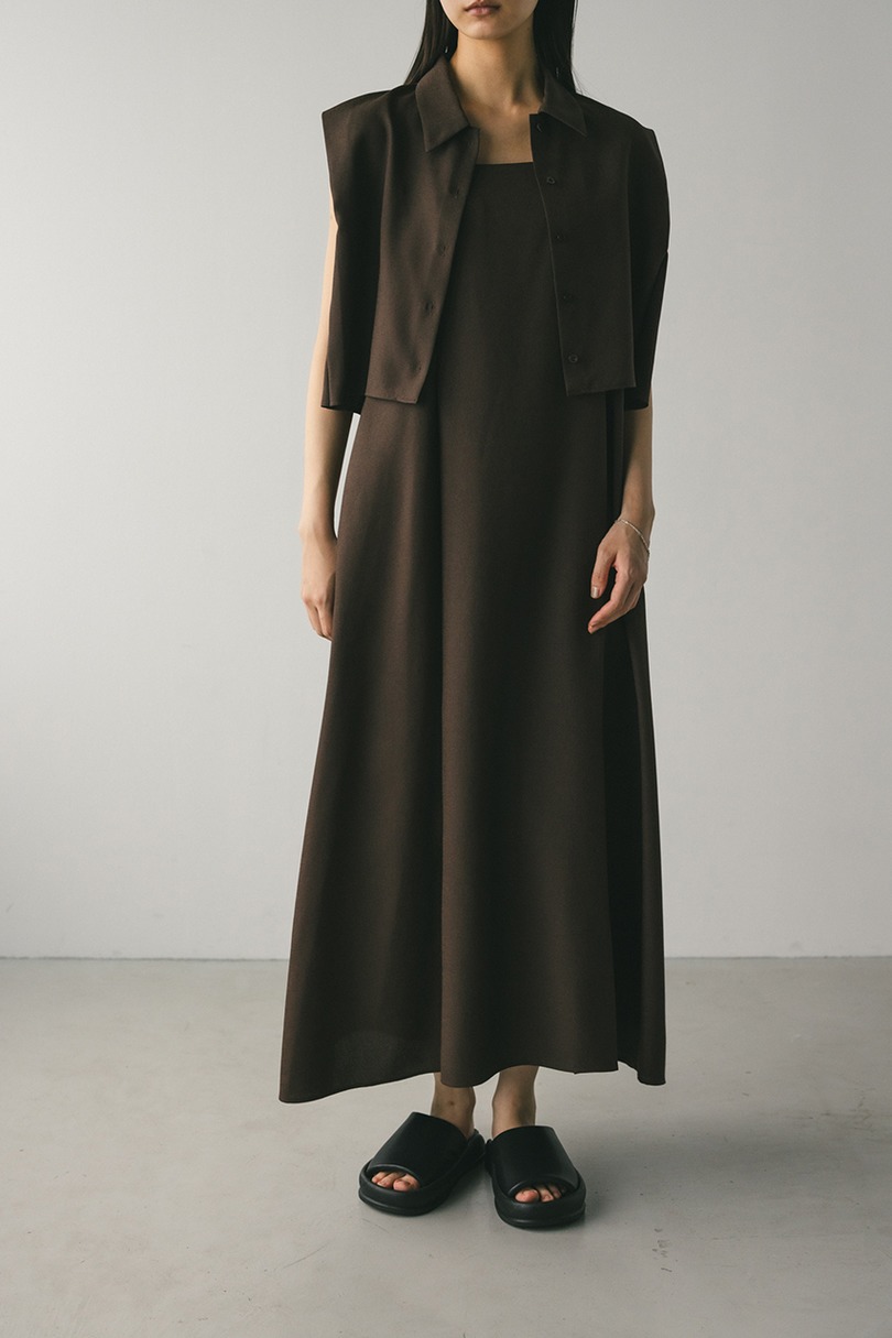 2ピースシャツレイヤードワンピース 詳細画像 BRN 11