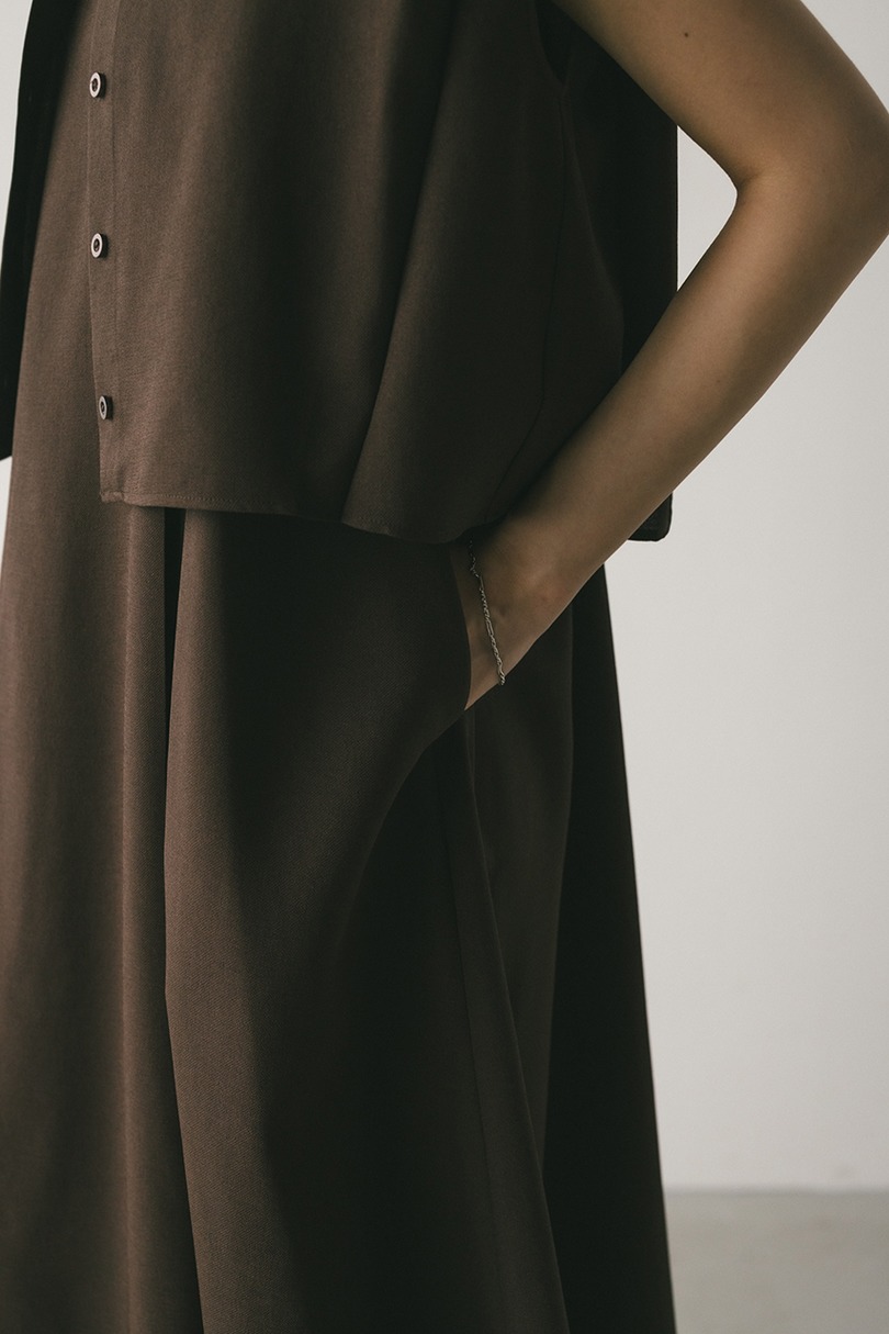 2ピースシャツレイヤードワンピース 詳細画像 BRN 13