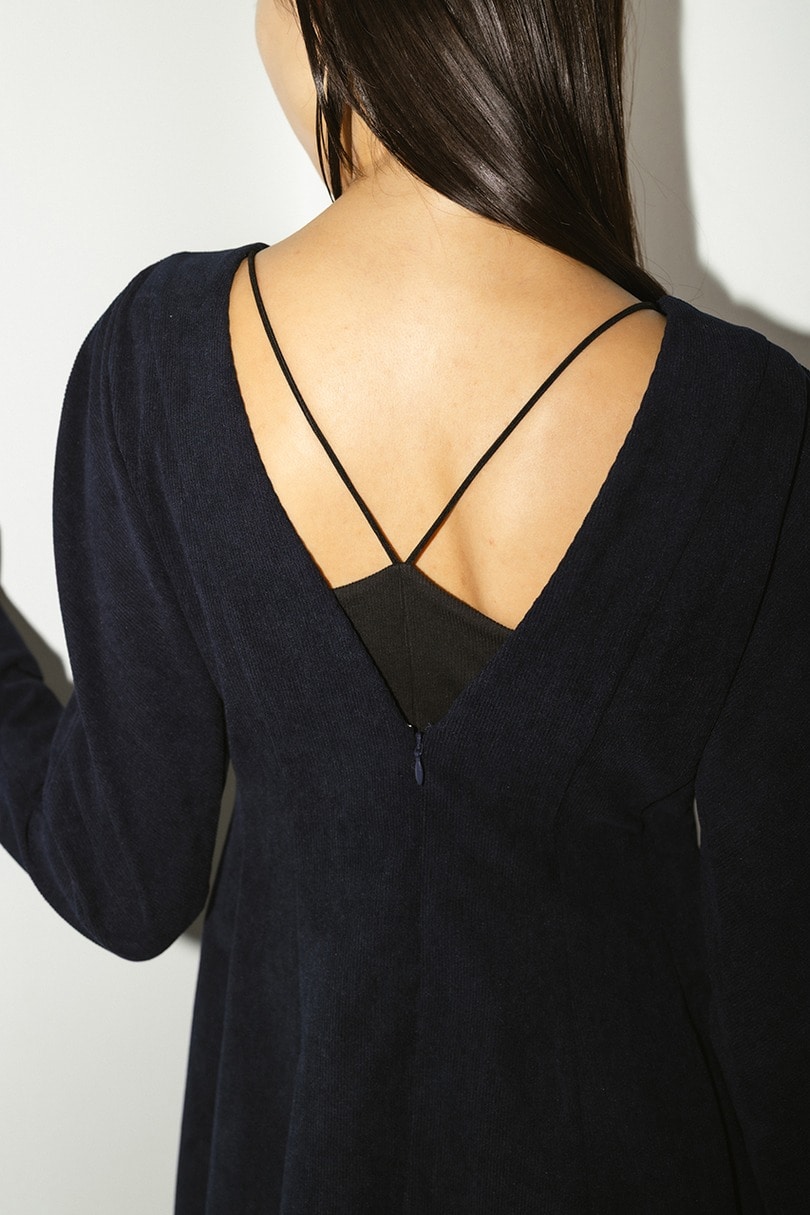 コーデュロイフォルムミニワンピース 詳細画像 NVY 3