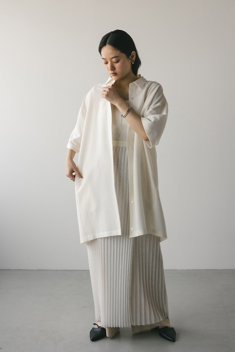 プリーツラップセットシャツワンピース