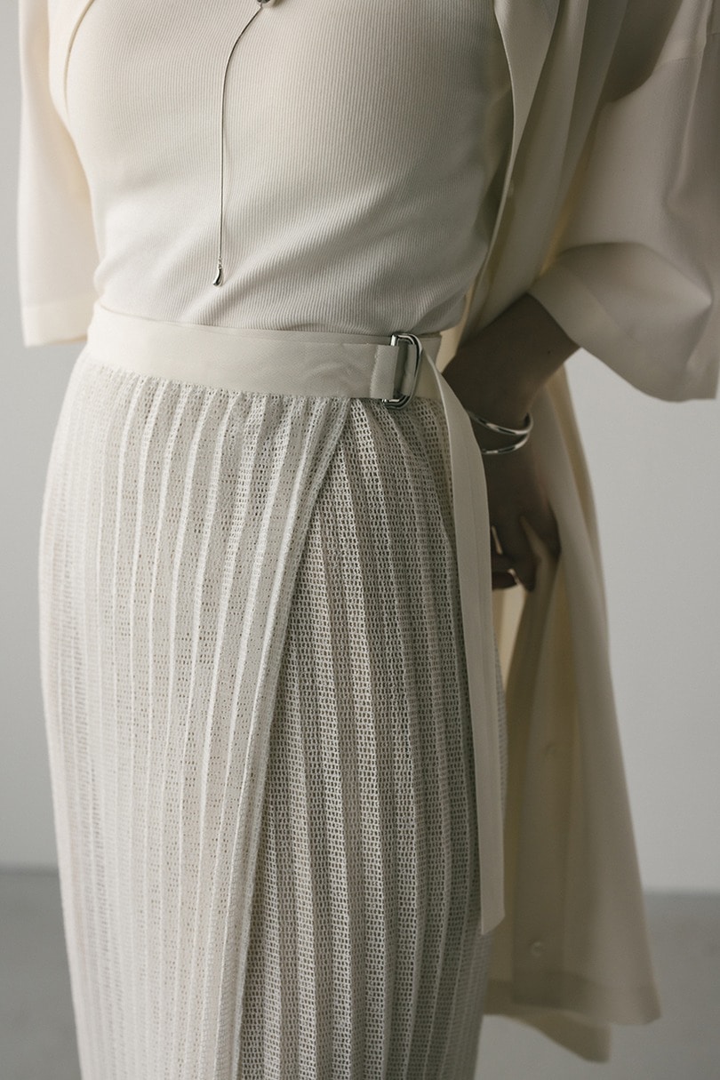 プリーツラップセットシャツワンピース 詳細画像 WHT 14