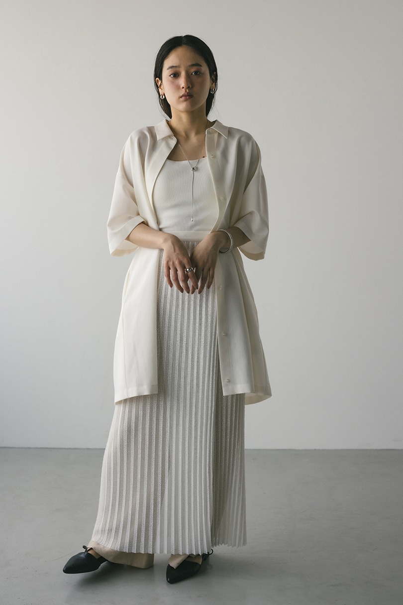 プリーツラップセットシャツワンピース 詳細画像 WHT 2