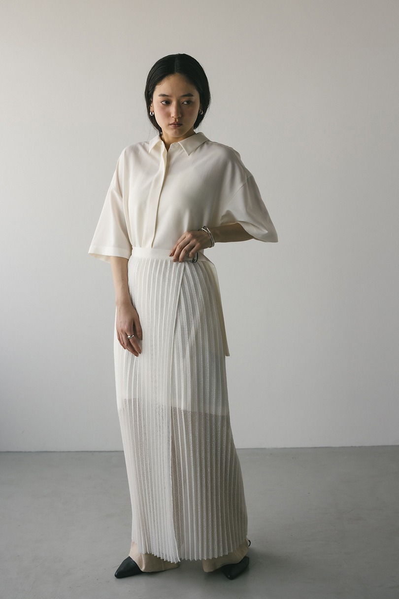 プリーツラップセットシャツワンピース 詳細画像 WHT 5