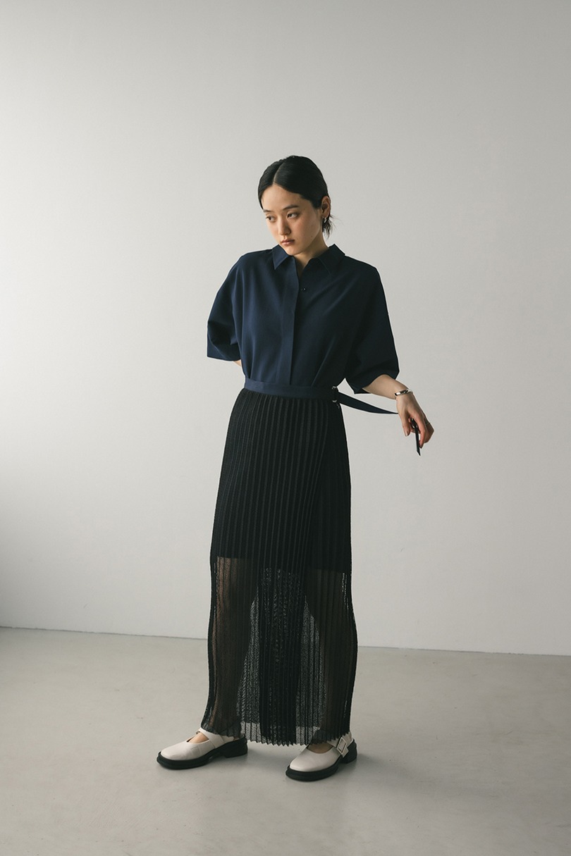 プリーツラップセットシャツワンピース