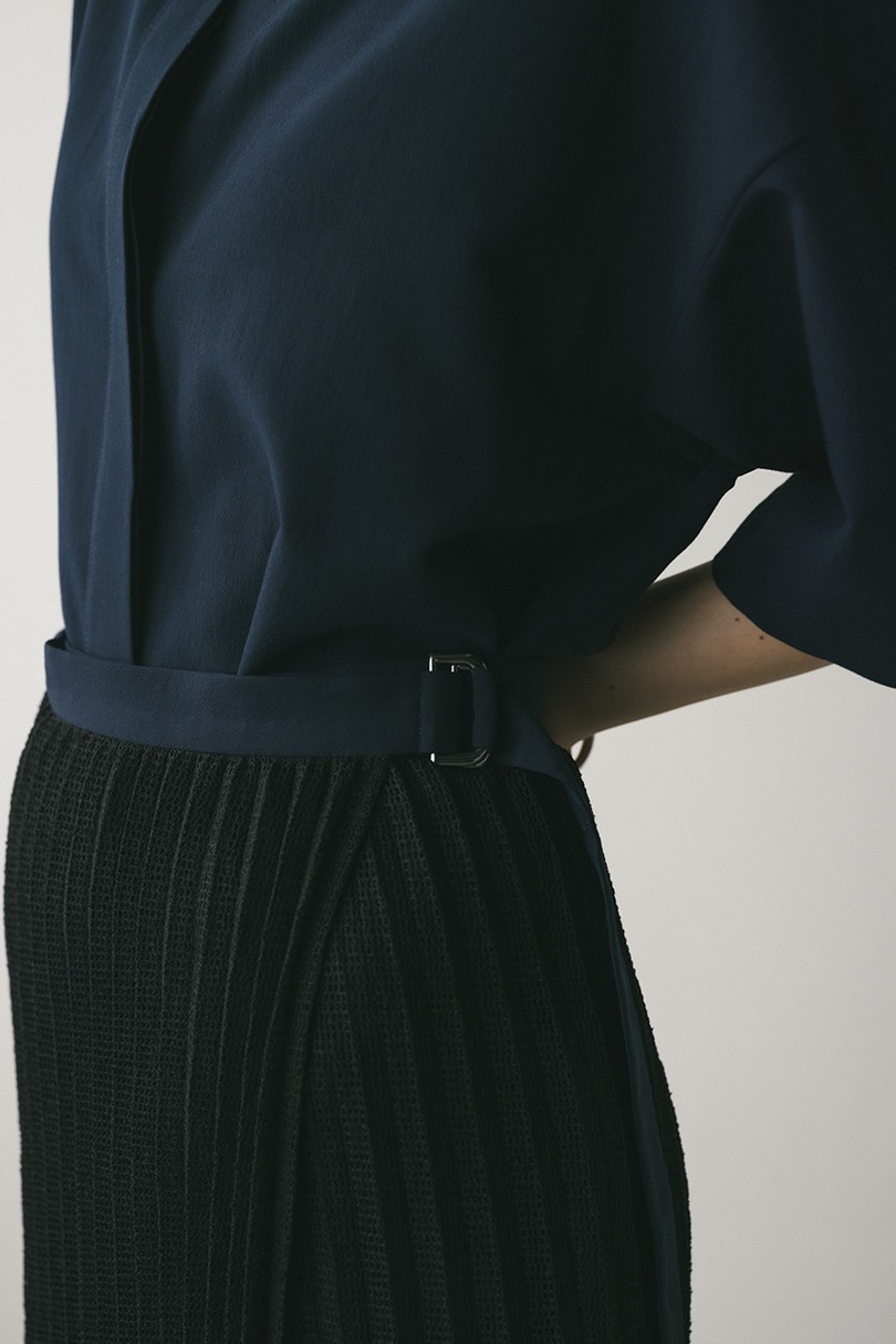 プリーツラップセットシャツワンピース 詳細画像 NVY 13