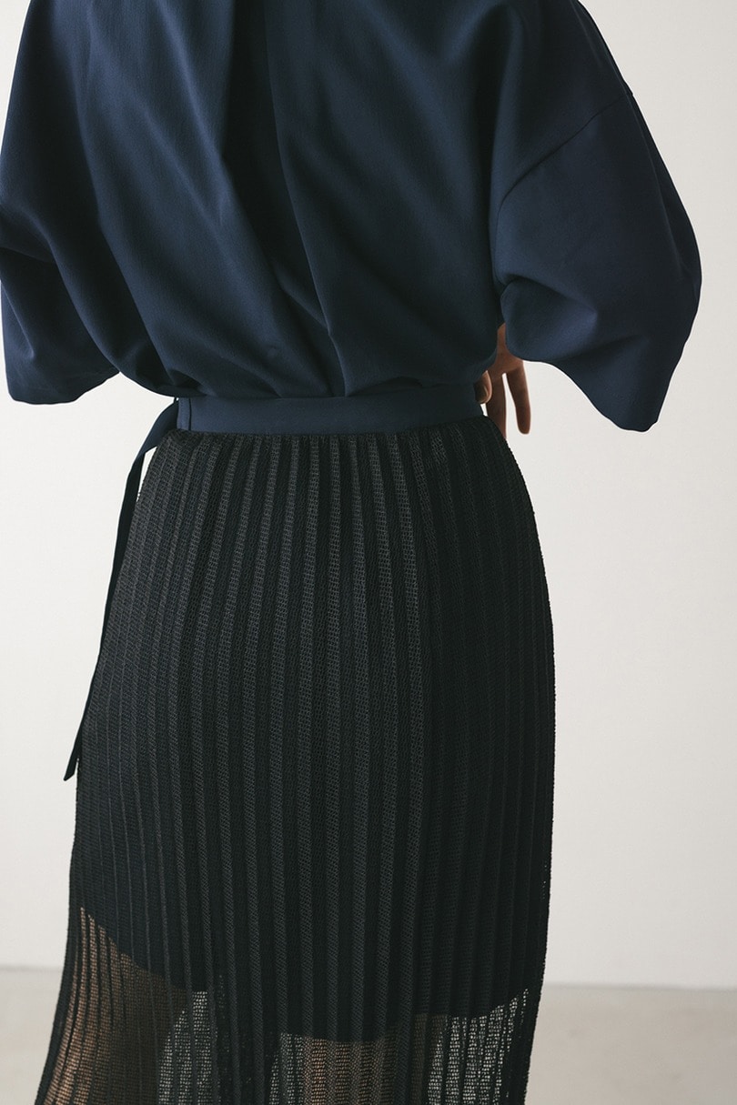 プリーツラップセットシャツワンピース 詳細画像 NVY 14