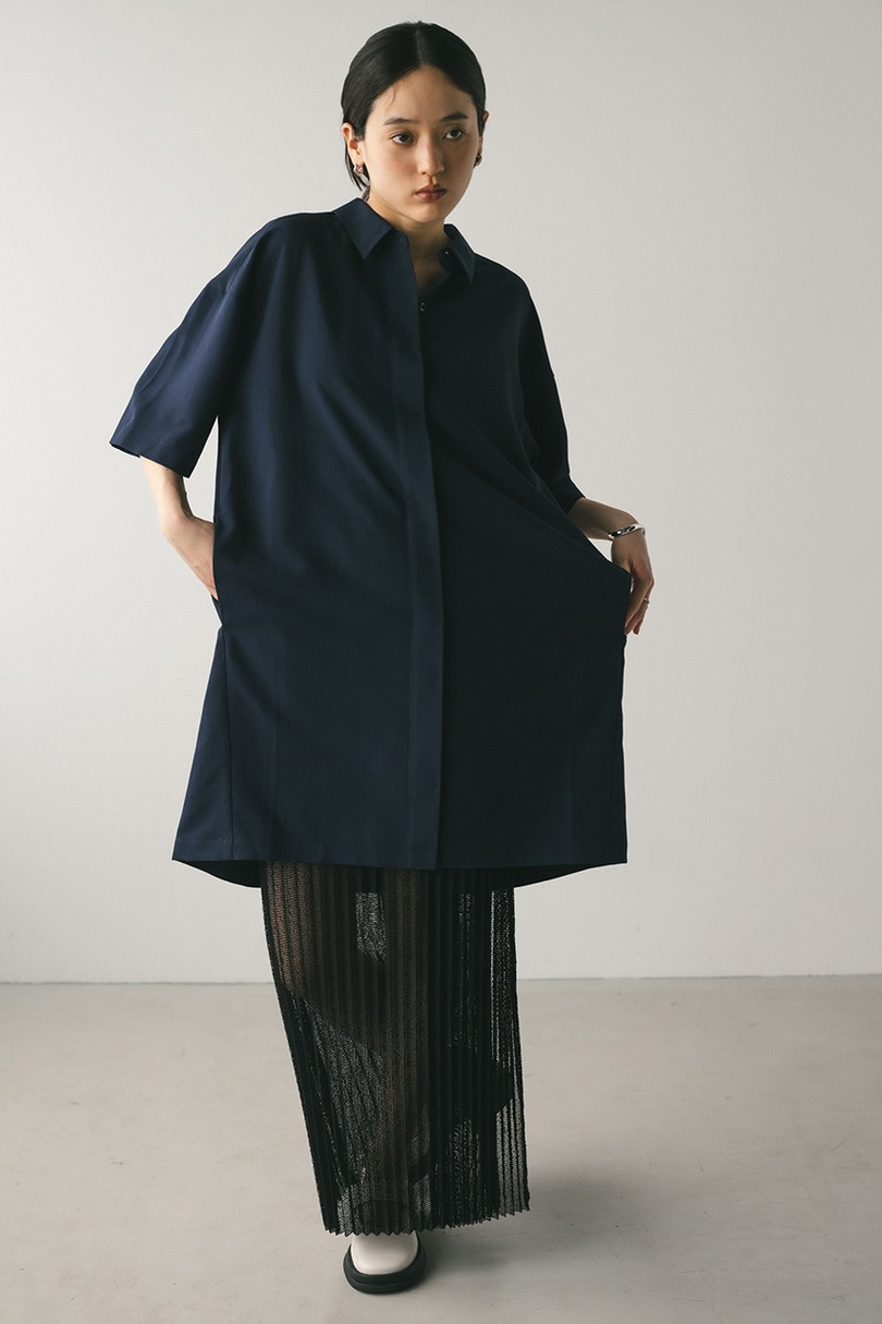 プリーツラップセットシャツワンピース 詳細画像 NVY 3