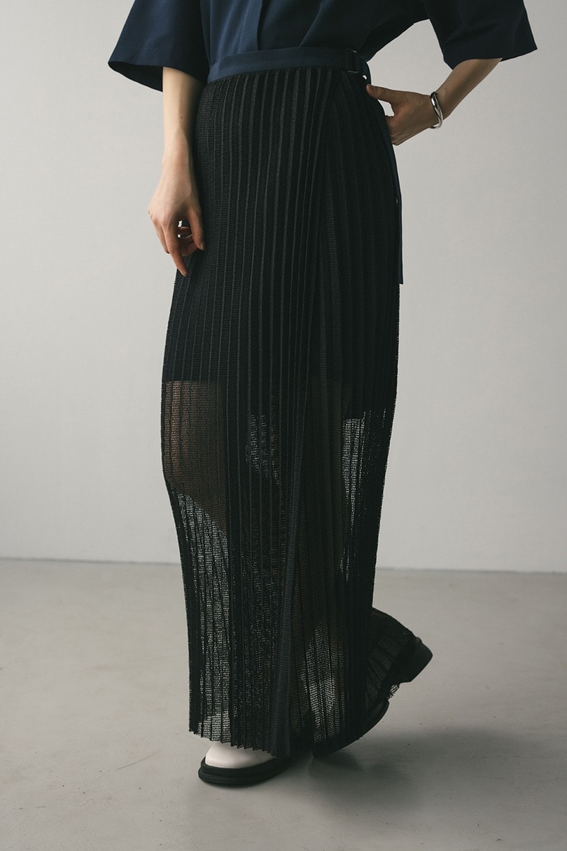 プリーツラップセットシャツワンピース 詳細画像 NVY 4