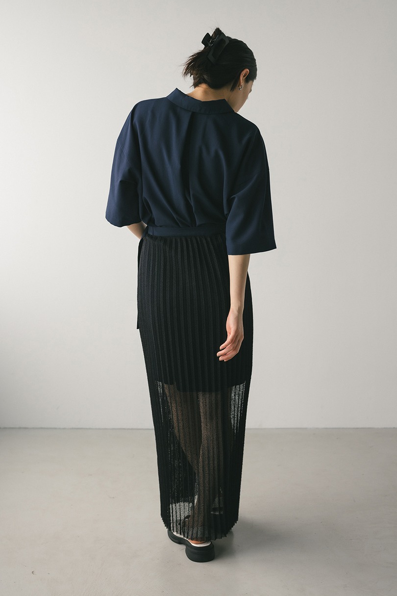 プリーツラップセットシャツワンピース 詳細画像 NVY 7