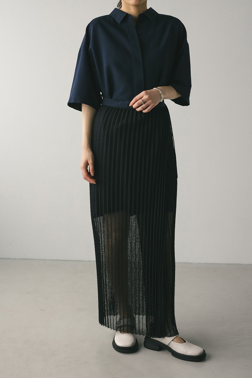 プリーツラップセットシャツワンピース 詳細画像 NVY 9