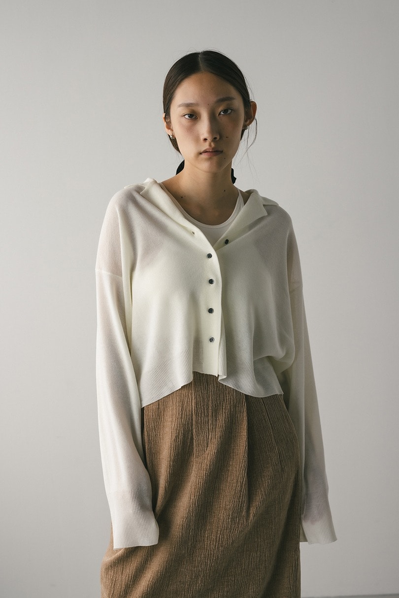 テーラーカラーニットカーデ 詳細画像 WHT 3