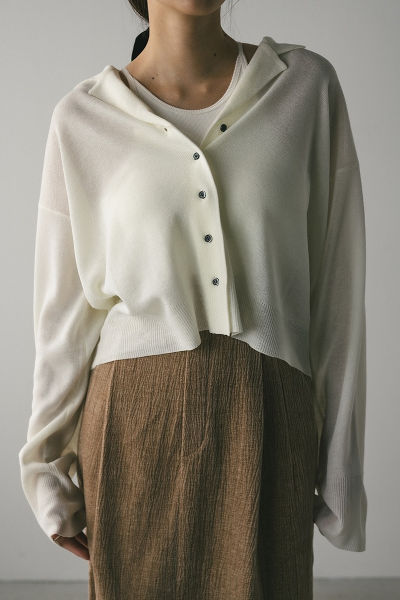 テーラーカラーニットカーデ 詳細画像 WHT 4