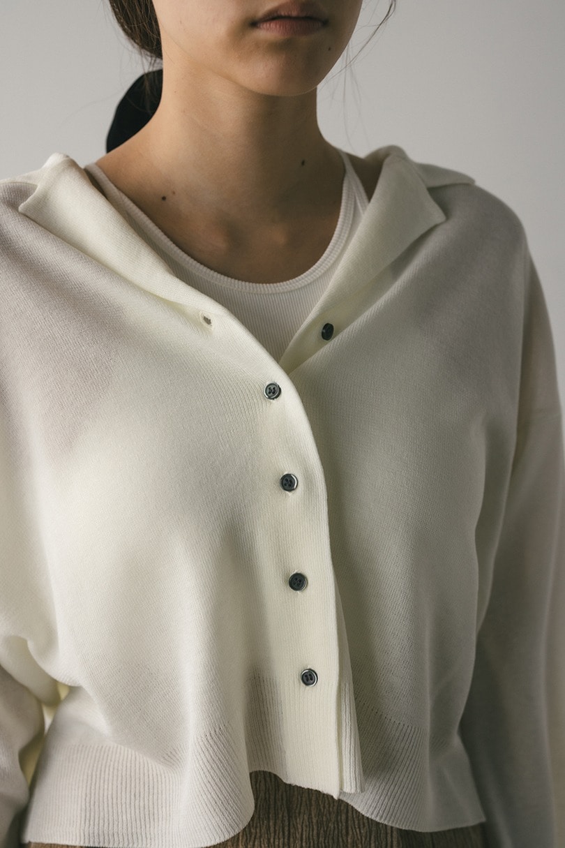 テーラーカラーニットカーデ 詳細画像 WHT 5