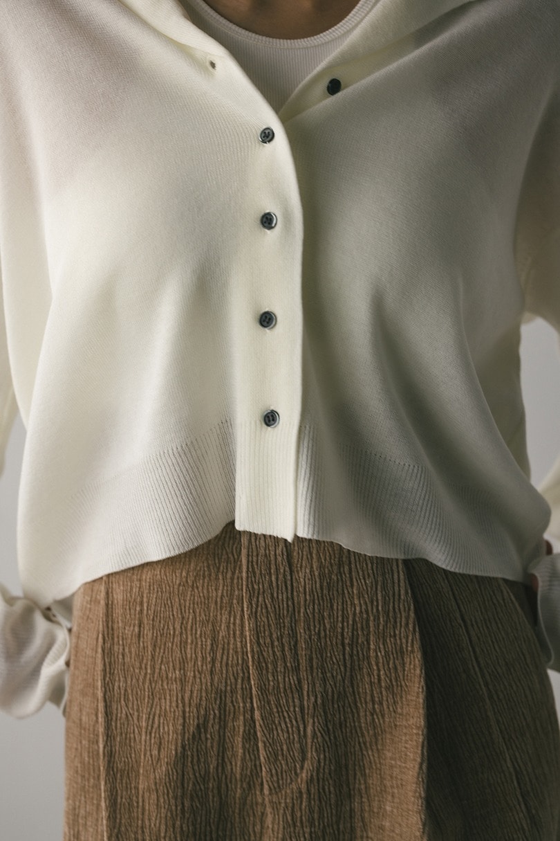 テーラーカラーニットカーデ 詳細画像 WHT 6