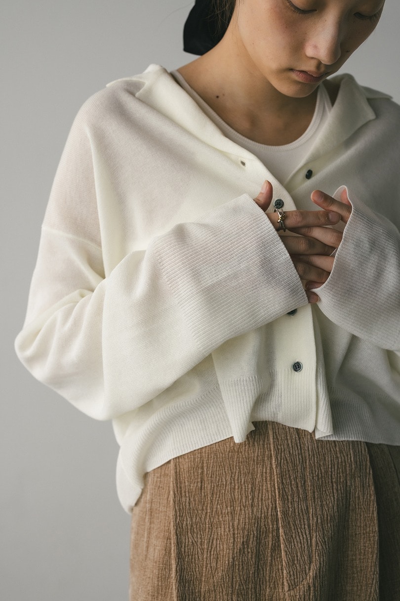 テーラーカラーニットカーデ 詳細画像 WHT 7