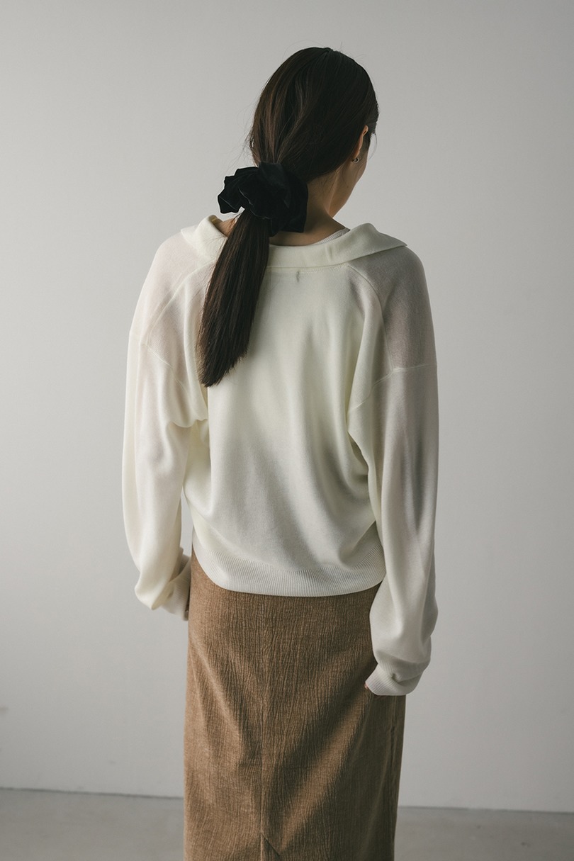 テーラーカラーニットカーデ 詳細画像 WHT 8