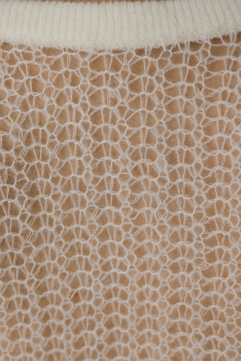 レイヤースリーブモヘアミックスニットカーデ 詳細画像 WHT 11