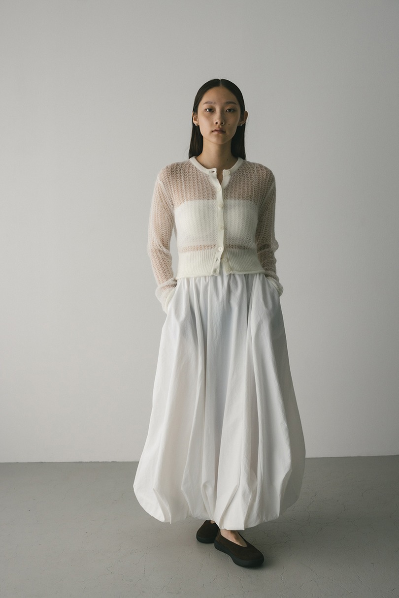 レイヤースリーブモヘアミックスニットカーデ 詳細画像 WHT 2