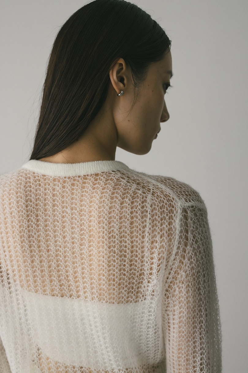 レイヤースリーブモヘアミックスニットカーデ 詳細画像 WHT 9