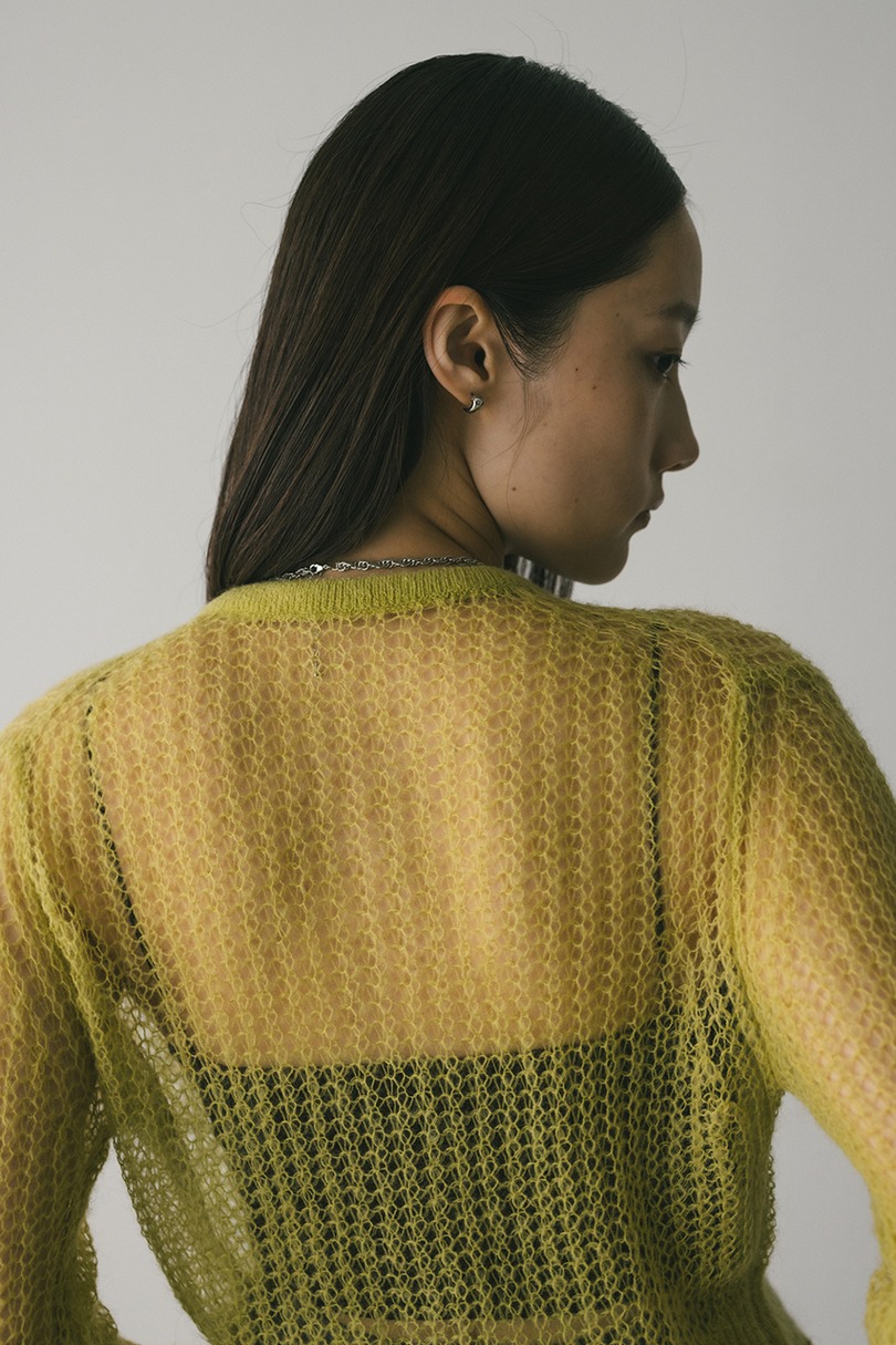 レイヤースリーブモヘアミックスニットカーデ 詳細画像 GRN 10