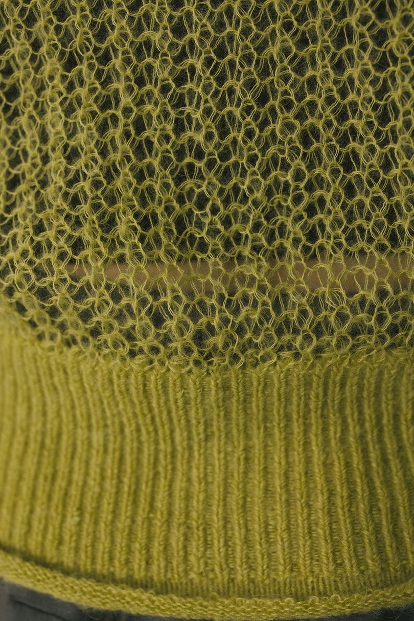 レイヤースリーブモヘアミックスニットカーデ 詳細画像 GRN 11