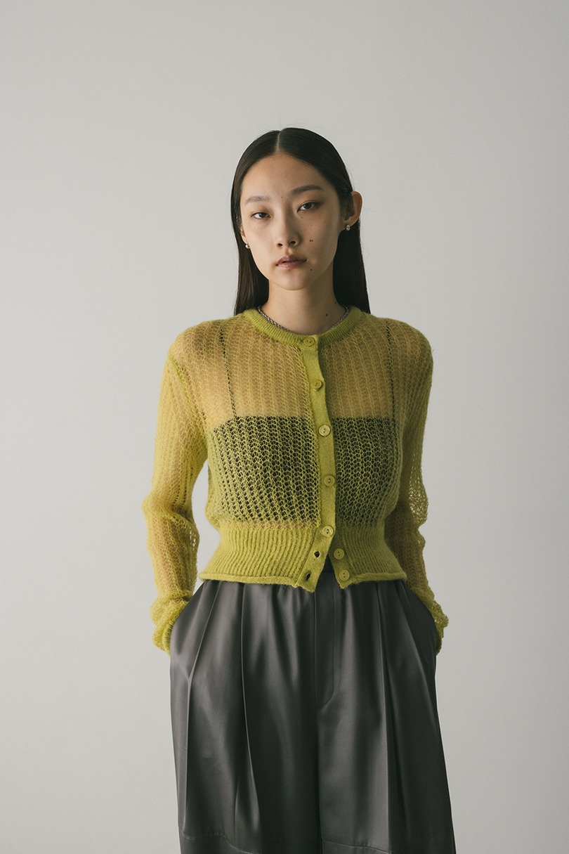 レイヤースリーブモヘアミックスニットカーデ 詳細画像 GRN 5