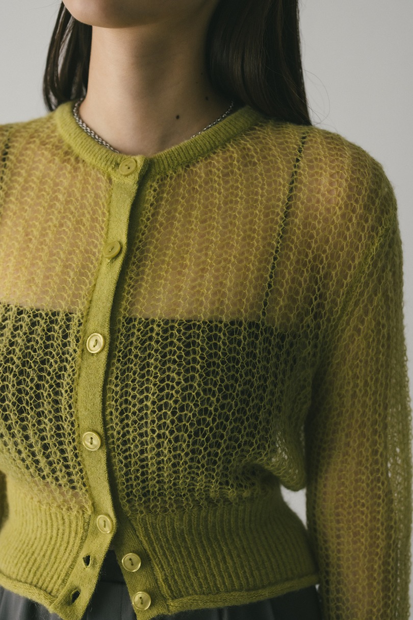 レイヤースリーブモヘアミックスニットカーデ 詳細画像 GRN 6