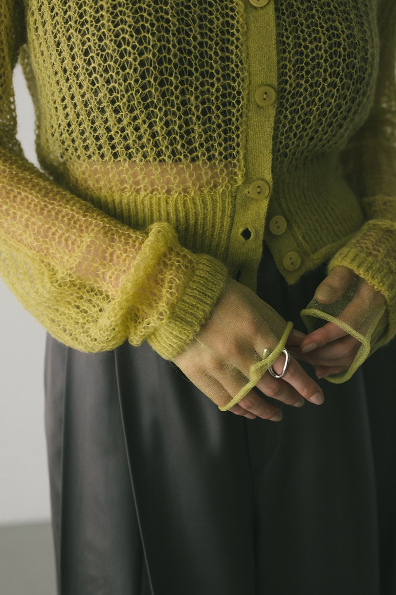 レイヤースリーブモヘアミックスニットカーデ 詳細画像 GRN 8