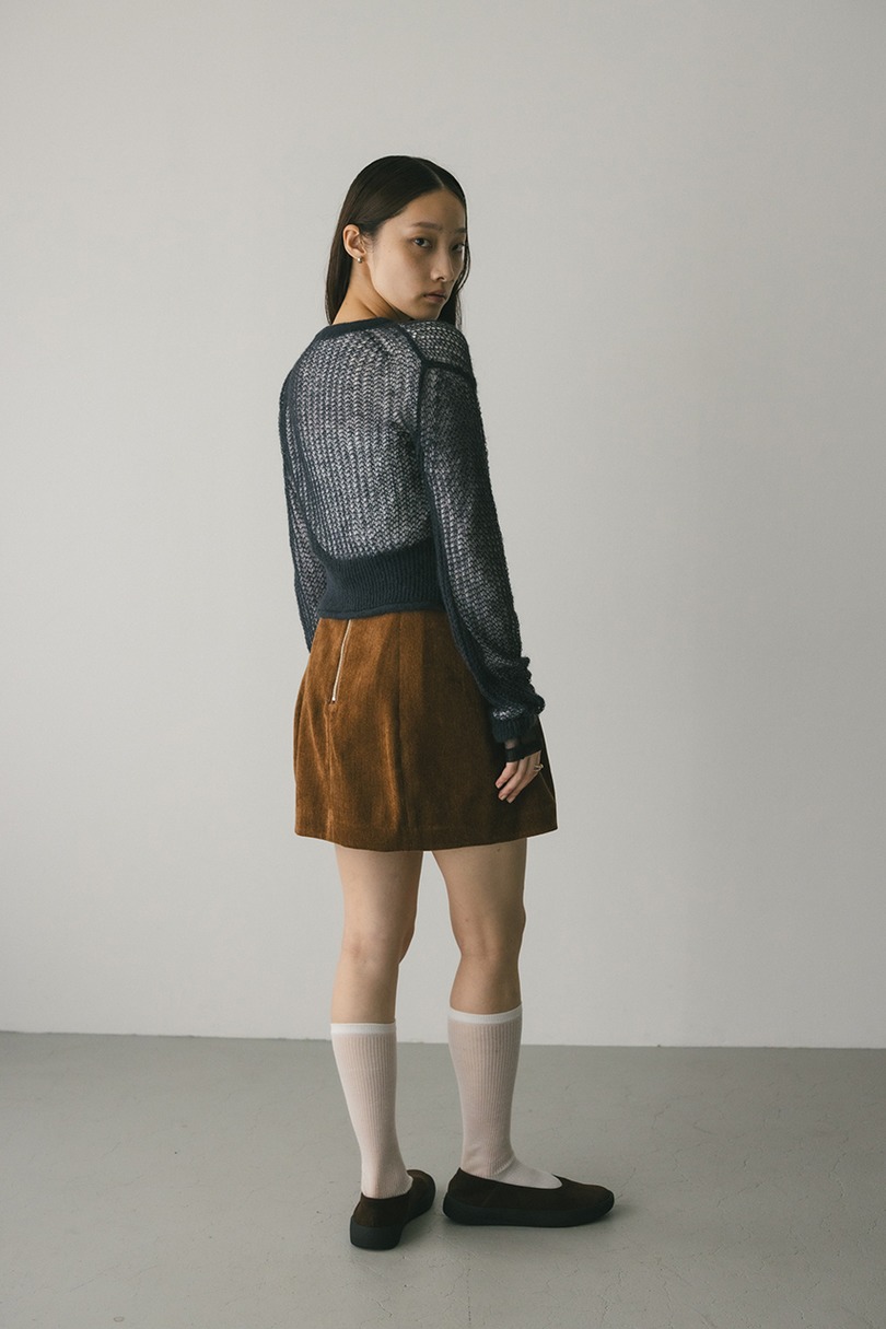 レイヤースリーブモヘアミックスニットカーデ 詳細画像 C.GRY 3