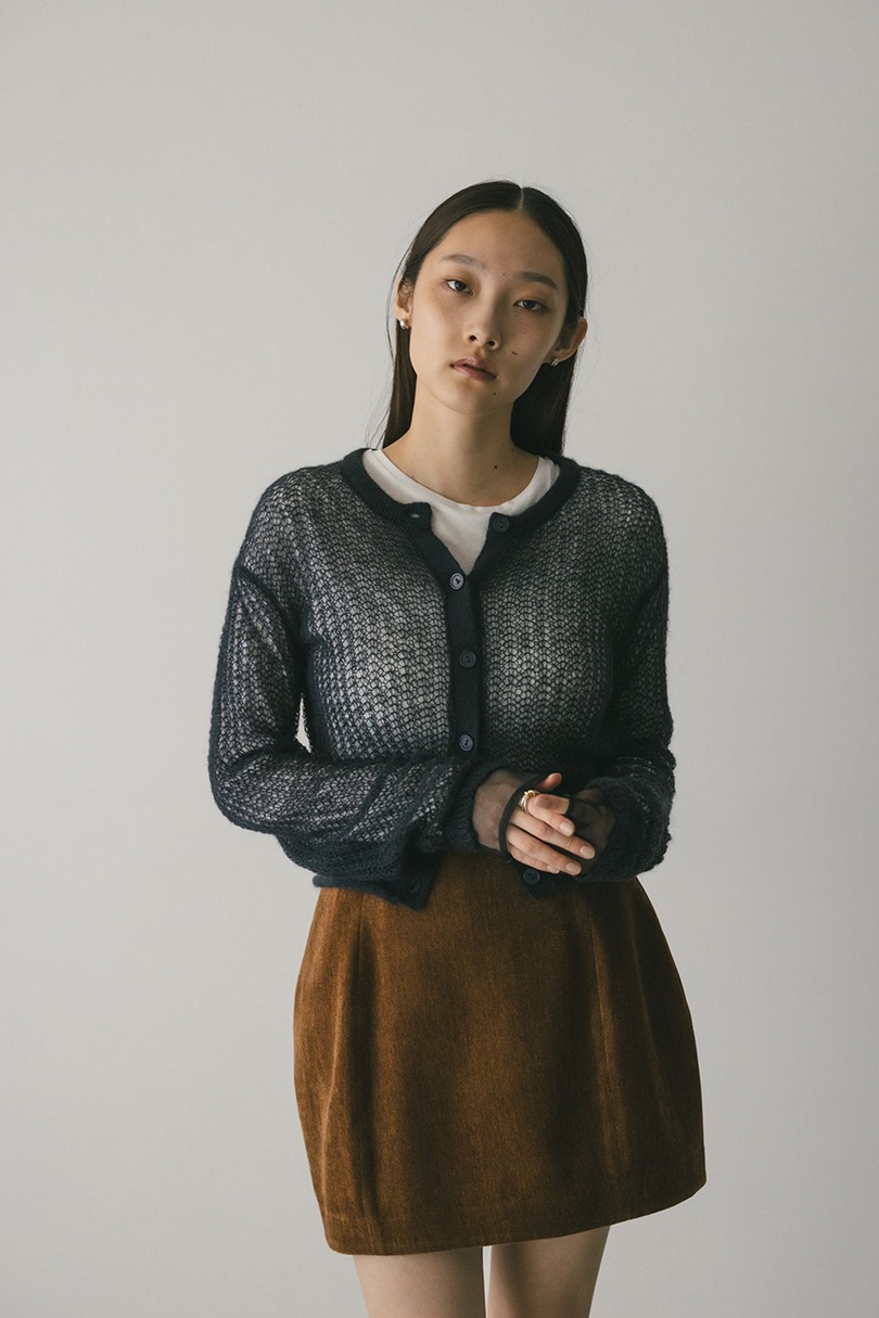 レイヤースリーブモヘアミックスニットカーデ 詳細画像 C.GRY 4