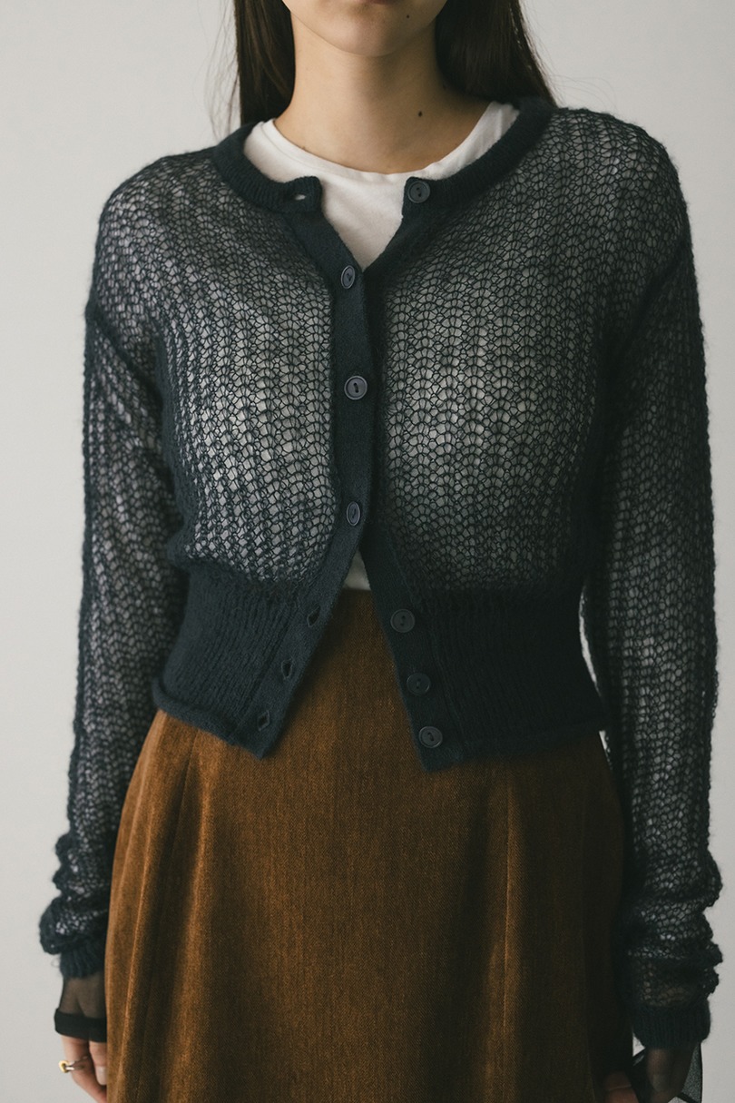 レイヤースリーブモヘアミックスニットカーデ 詳細画像 C.GRY 6