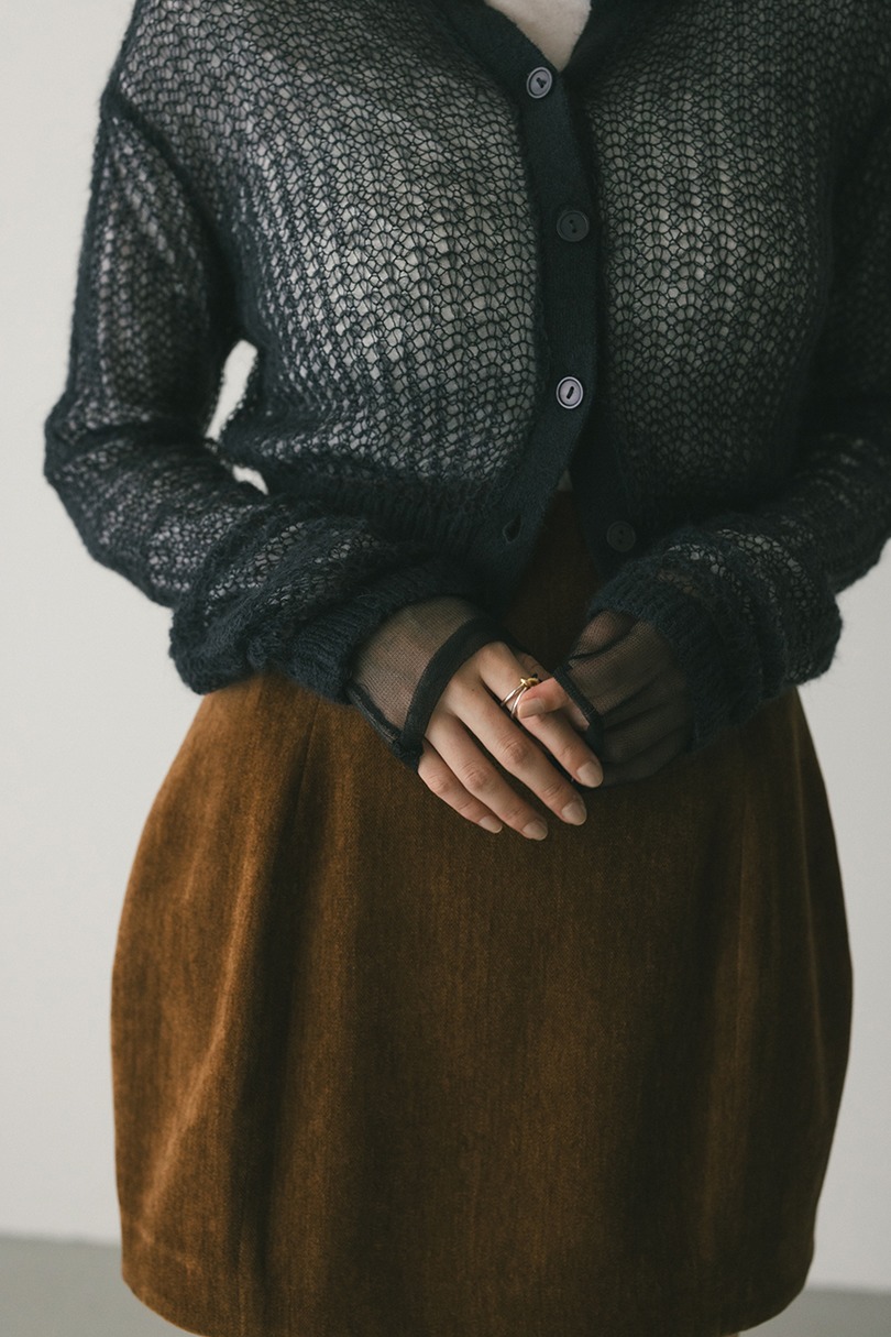 レイヤースリーブモヘアミックスニットカーデ 詳細画像 C.GRY 7