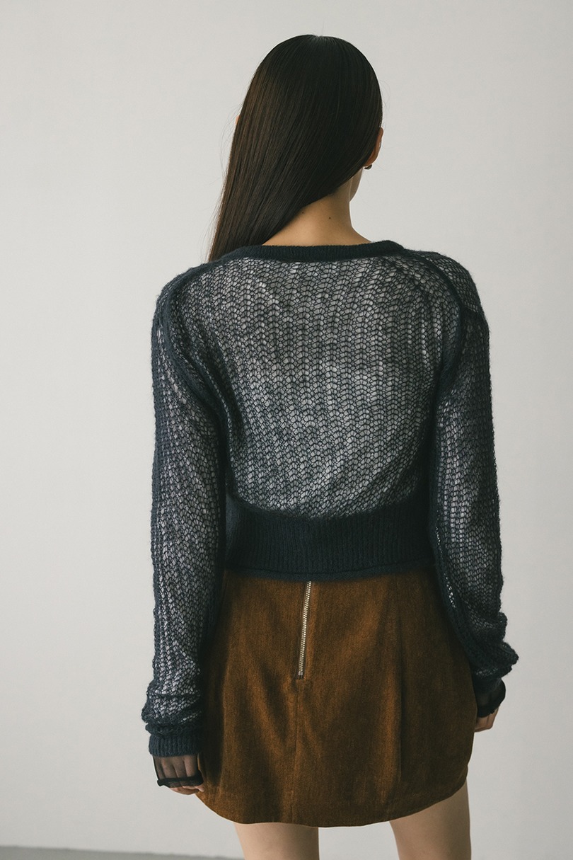 レイヤースリーブモヘアミックスニットカーデ 詳細画像 C.GRY 8