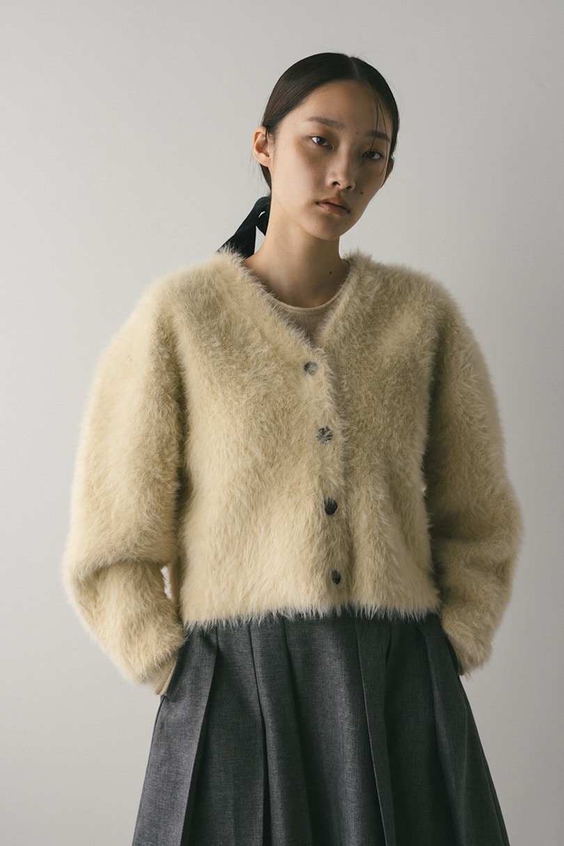 ダブルクロスシャギーニットカーデ 詳細画像 IVOY 3